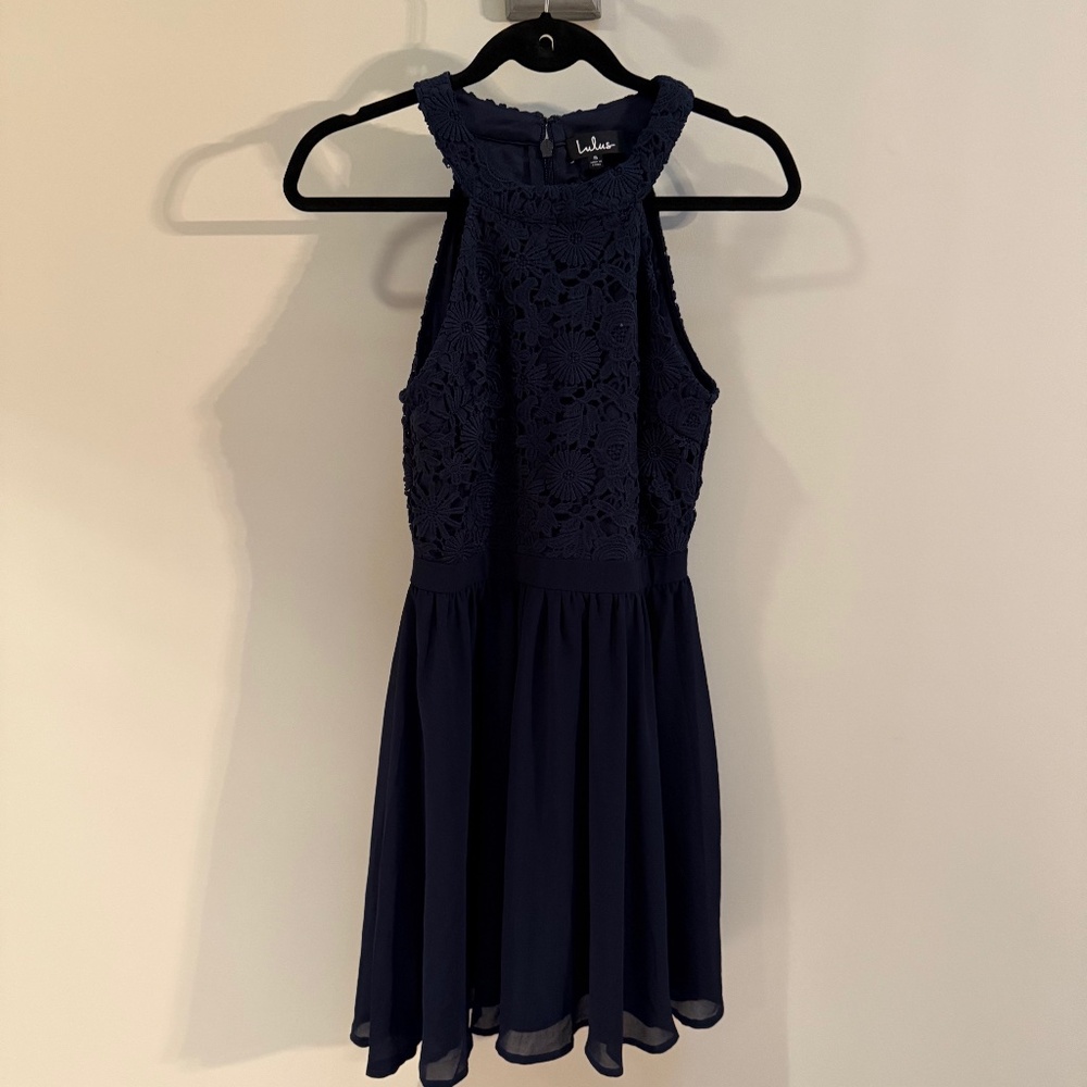 Navy Halter Top Dress